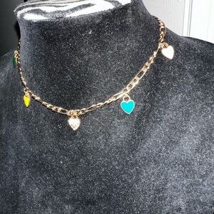 Charming Gold Necklace with Heart Charms